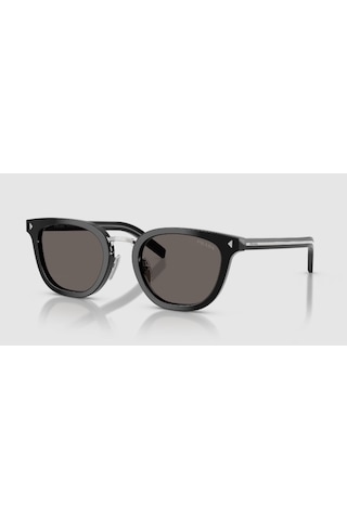 Prada Pr C01sd 16k731 52 Unisex Aynalı Oval Siyah Kemik Güneş Gözlüğü Siyah