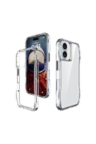 Apple Uyumlu iPhone 16 Plus Kılıf Airbagli Şeffaf Zore İncek Kapak Seffaf