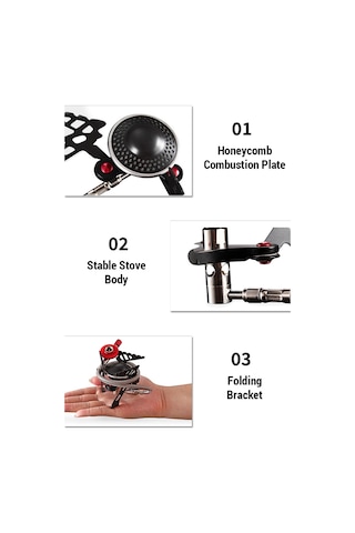Alocs Siyah Açık Sırt Çantası Yürüyüş Için Taşınabilir Kamp Gaz Siyah