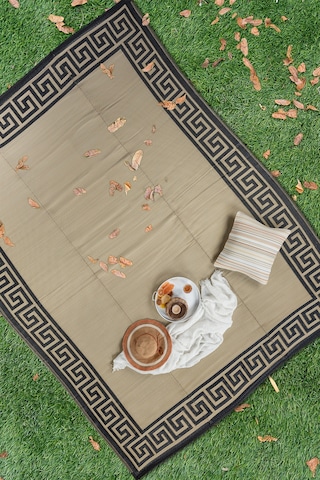 Savana Xl Plaj Kamp Karavan Piknik Bahçe Halısı Balkon Teras Hasır Mat Savan Halı 240x330 Kahverengi - Krem