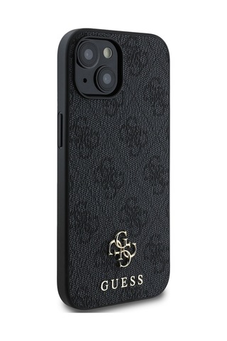 Apple Uyumlu iPhone 15 Kılıf Guess Lisanslı Magsafe Şarj Özellikli Small 4g Classic Kapak Siyah