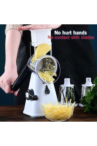 Novahub Beyaz Myvıt Mandoline Kesici, Çok Fonksiyonlu Yuvarlak Dilimleme Mutfak Aleti, Peynir Ve Fıstık İçin, Küçük Ve Pratik Beyaz