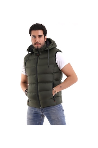 Euromoda Everest Erkek Spor Günlük Silikon Dolgu Çıkartılabilen Fermuarlı Haki