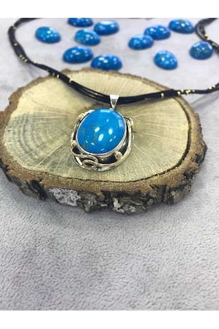 Turkuaz Firuze Taşlı Gümüş Kolye 925 Ayar Taş 512655677