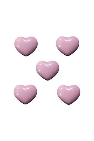 5 Adet Tomurcuk Porselen Çocuk Odası Pembe Kalp Mobilya Kulp Pembe