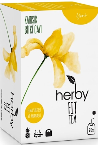Herby Fit Tea Elma Sirkesi ve Ananaslı Karışık Bitki Çayı Süzen Poşet 20'li Herby Fit Tea Elma Sirkesi ve Ananaslı Karışık Bitki Çayı Süzen Poşet 20'li
