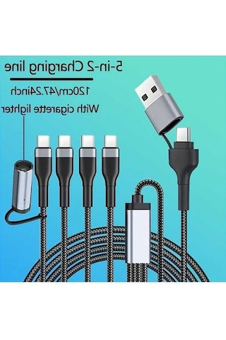 Fastbuy Dream011 5'inci 2 Usb Şarj Kablosu 1.2 M 3a Hızlı Şarj Çok Fonksiyonlu Type C İphone Uyumlu Android Cihazlar İçin