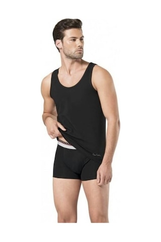 Erkek Stretch Atlet Boxer Takım Siyah