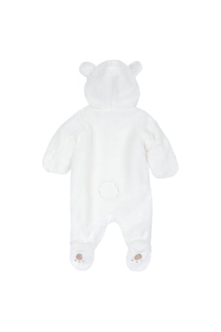 Chicco Kapüşonlu Önden Açılan Peluş Tulum 09100293000000 000030 Beyaz