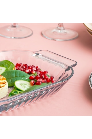 Porsima1160 Shell Kulplu Salata Ve Servis Sunum Tabağı 17x30 Cm