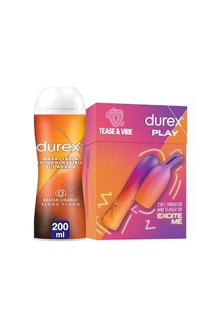 Durex Ylang Ylang 2'si 1 Arada Kayganlaştırıcı Masaj Jeli 200 ML + 2'si 1 Arada Vibratör Ve Uyarıcı Başlık