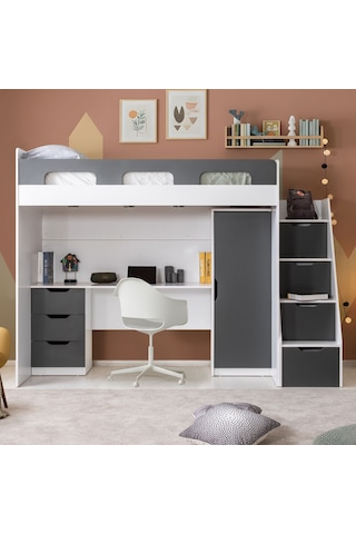 Ranza, Münih Ranza Masa Dolap - Antrasit - 1 Adet Comfort Yatak 90 x 200