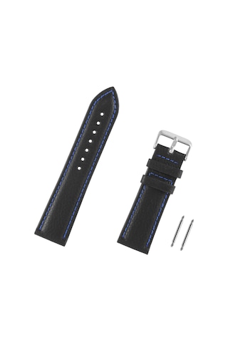 Siyah Floter Hakiki Deri Saat Kordonu Kayış 22mm