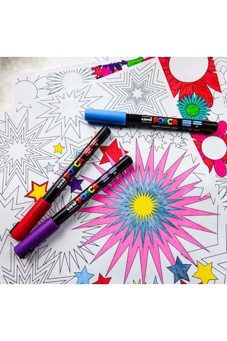 Uni Posca Markör Kalem 3m Set 0.9-1.3 Mm Keçe Uçlu 12'li Set