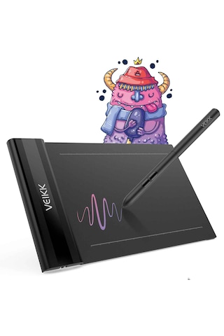 Techtic Veıkk S640 6x4inç Grafik Dijital Tablet 8192 Seviye Pilsiz Kalem Desteği Android Windows Mac Uyumlu
