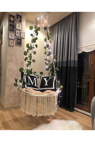 Aytekno16 Aslanbutik Pamuk İp Makrome Özel Örgü Salıncak Hamak