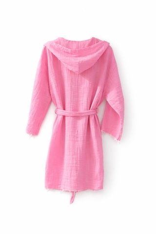 Muslin Efes Kısa Kapşonlu/cepli Bornoz Aquatolıa Pembe