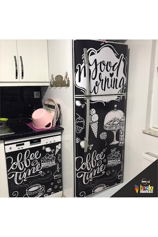 Buzdolabı Ve Bulaşık Makinesi Kapak Folyo Kaplama Coffee Time (382550647)