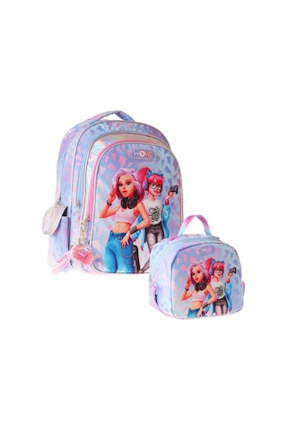 Wow Generation Cool İkili Okul Çanta Seti - Mavi - Pembe Cool Desenli Kız Çocuk Setwg-w6039b Çok Renkli