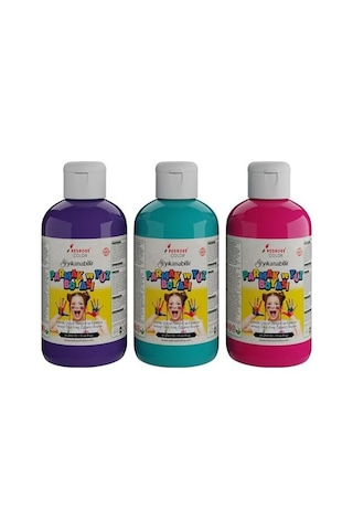Mor, Fuşya, Turkuaz Parmak Boyası 3'lü Set 3x250 Gr Diğer