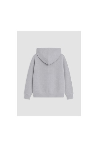 Lc Waikiki Alıta Cıty Farkıyla Lcw Kids Gri İnterlok Düz Loose & Bol Kız Çocuk Fermuarlı Sweatshirt Gri - 930966611 Gri