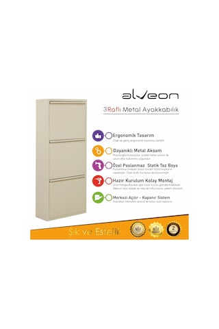 Alv-103 Alveon Metal Ayakkabılık Krem
