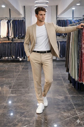 Tw Tonny White İtalyan Kesim Takım Elbise Spor Model Bej