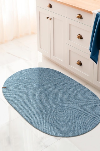 Cesta El Yapımı Örgü Turkuaz Kilim 80x120 4005 Turkuaz