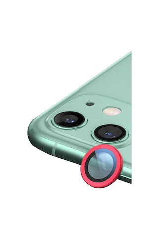 İphone 11 Raze Metal Kamera Lens - Kırmızı