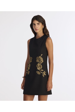 Yargıcı Dar Bisiklet Yaka Kolsuz Kol Elbise 25kkel7007x 001 Siyah