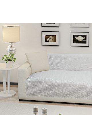 Kaymaz Tabanlı Koltuk Örtüsü 175x215 Cm Altı Polarlı, Örme Kumaş, Çekyat Ve Kanepe Uyumlu Gri