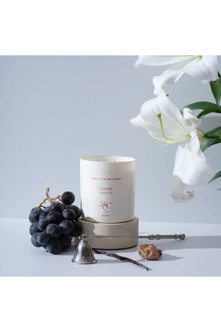 El Yapımı Soya Mumu, Cotton Lily Kokulu Ekru Cam Mum,%100 Vegan, Eco-friendly 300 Gr 11oz 50 x 22