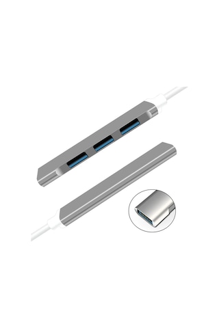 Ally S-803 4in1 Type-c To 4x Usb3.0 Hub Çoğaltıcı Çevirici Dönüştürücü Adaptör- 5775 Gri