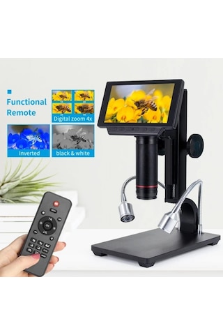 Dijital 12mp Hd/av Mikroskop Uzun Ayaklı Usb Kumandalı Endüstriyel 5 İnc Ekran Pcb Tamir Lehimleme Mikroskop