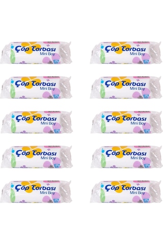 Canhome Beyaz Mini Küçük Boy 40x50 Cm. 30 Litre Çöp Torbası Poşeti - 40 Adetlik 10 Rulo