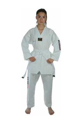 Haşado Taekwondo Beyaz Yaka Fitilli Acemi Elbise-beyaz Beyaz