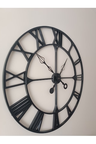 Büyük Boy Roman Rakamlı Metal Duvar Saati 90x90 Cm