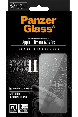 Panzerglass Apple Uyumlu iPhone 17 16 Pro Ultra wide Fit Çerçeve Aparatlı Seramik Iı Ekran Koruyucu