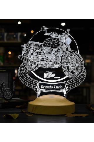 Moto Guzzi V7 Led Lamba Motosiklet Tutkunlarına Kişiye Özel Dekoratif Hediye 2016-2020