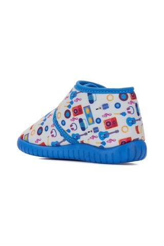 Günlük Unisex Çocuk Panduf Ev Ayakkabısı Esnek Kaymaz Taban Cırtlı Kreş Anaokulu Ayakkabı 263 Saks