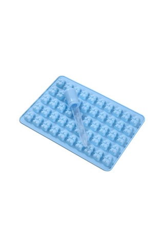 Mavi 50 Gummy Maker Kavite Ayı Kalıp Silikon Çikolata Şeker Buz Tepsisi