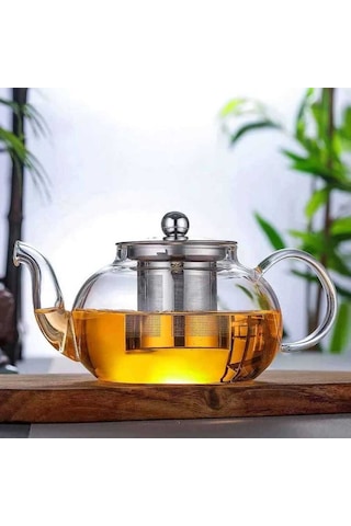 Epinox Cam Demlik Çelik Süzgeç 500 ML Şeffaf