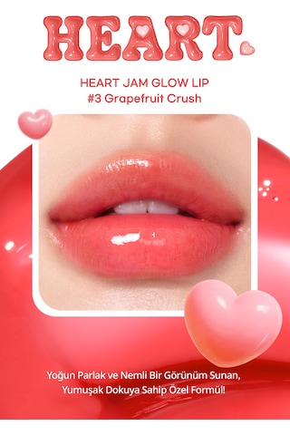 Peripera Heart Jam Glow Lip 3 Grapefruit Crush