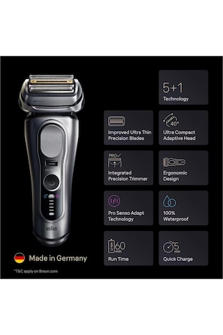 Braun Series 9 Pro+ Suya Dayanıklı Tıraş Makinesi 9677cc