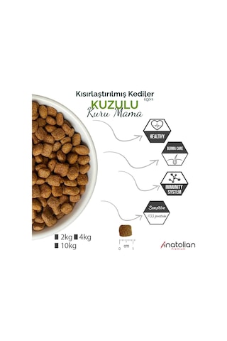 Anatolian Premium Kuzulu Kısırlaştırılmış Kedi Maması 2 kg