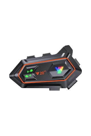 Y20 2x 1000m Telsiz Mesafeli 2 Kişi Bağlantılı Bluetooth Kask Kulaklık Fenerli İntercom