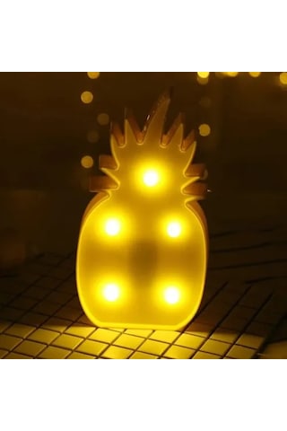 Led Işıklı Ananas Gece Lambası Sarı
