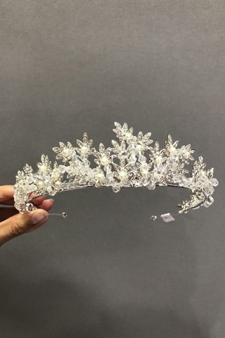 FdayAksesuar Incili Yapraklı Gelin Tacı FRDY31673