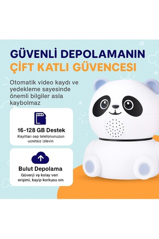 Cmr- 22 Panda Güvenlik Kamerası 360 Dönüş, Gece Görüşü, Hareket Takipli, Çift Yönlü Ses