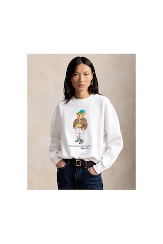 Polo Ralph Lauren Polo Bear Bisiklet Yaka Sweatshirt Beyaz